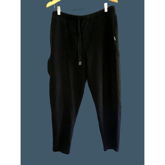 EDDIE BAUER- MENS BLACK ELASTIC WAIST TAPPER LEG JOGGER'S SWEATPANTS SIZE LARGE - Picture 1 of 6